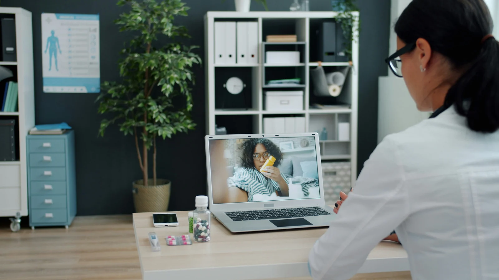 A telehealth appointment in progress
